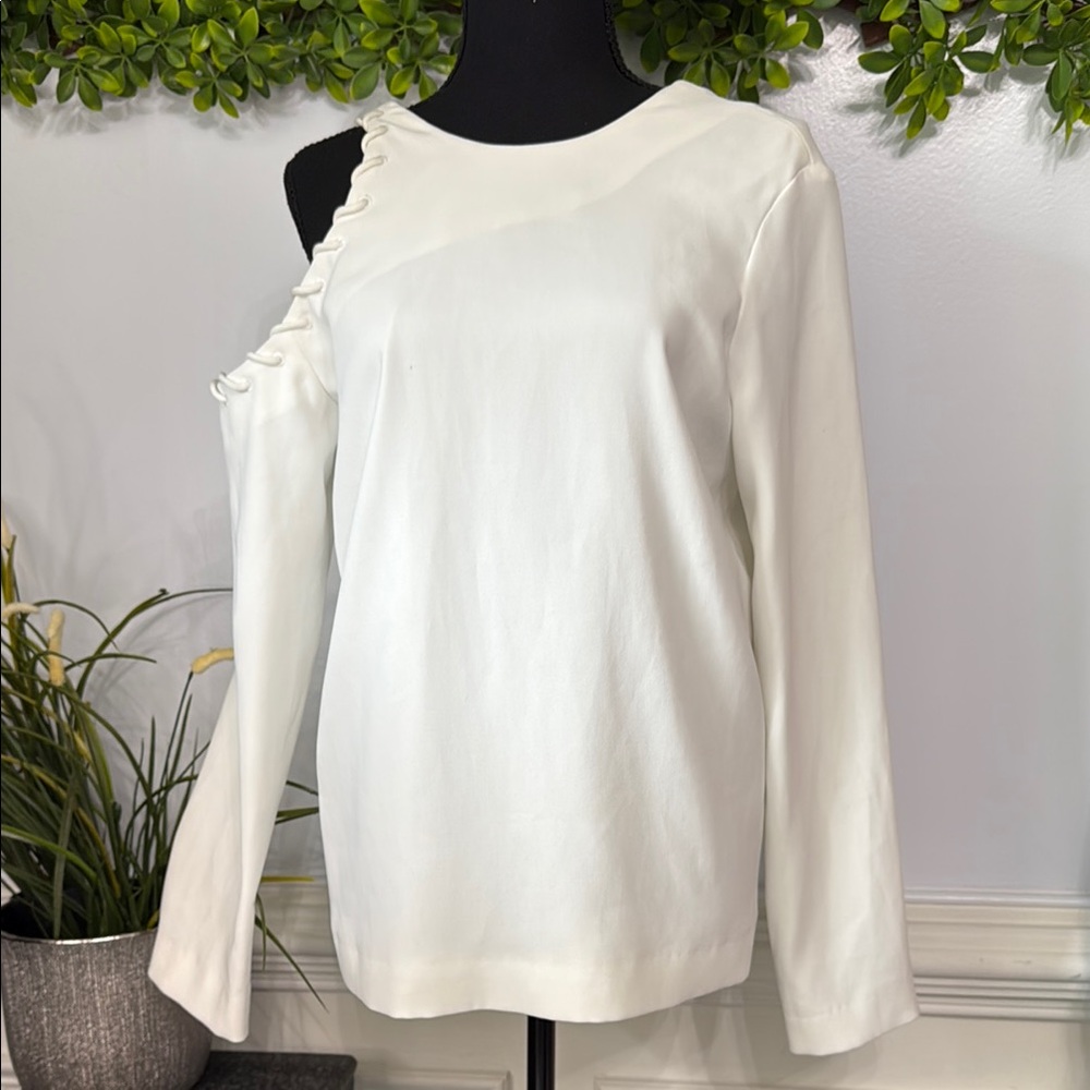 IRO White Single Cold Shoulder Long Sleeve Blouse XL